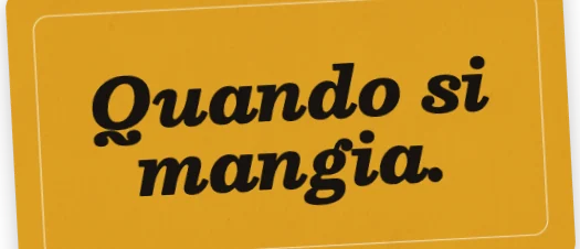 Quando si mangia.